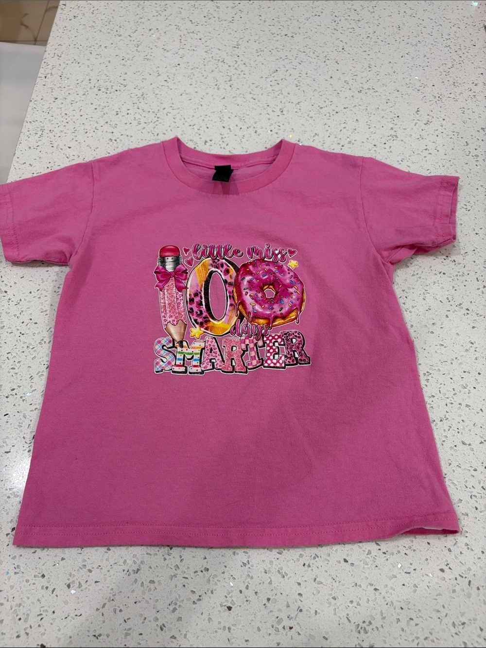 Gildan Pink Girls' 'Little Miss Smarter' Graphic Tee size XS